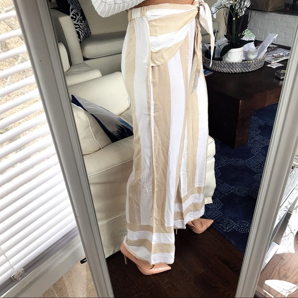 LAST ONE❗️S/L STRIPE HIGH WAIST WIDE LEG PANTS 🐚 - Picture 2 of 8